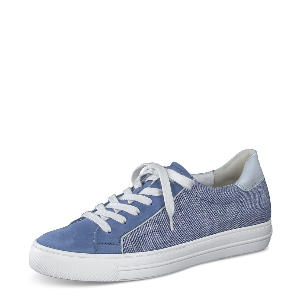 New Paul Green Remi jeans denim blue suede sneakers. Padded inside. Classic